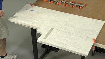 photo of the inside corner of the solid surface material