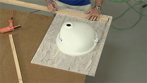 marking the cut of the substrate on the material