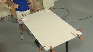 measure between the corners before cutting edge strips