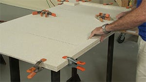 repeating the placement on the finished edges