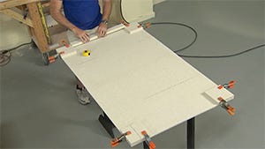 set the edge strips into place