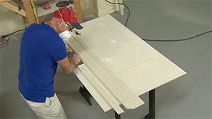 sanding material with sanding block